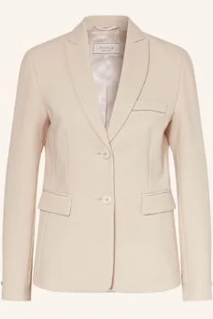 PESERICO SIGN Blezer Z Ozdobnymi Perełkami beige