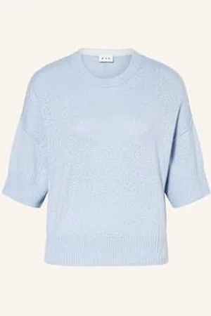 FTC CASHMERE Dzianinowa Koszulka Z Kaszmiru blau