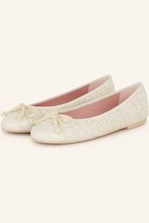 Pretty Ballerinas Baleriny Bouclé Shade Monae Z Błyszczącą Przędzą weiss
