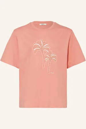 Chloé T-Shirt Z Obszyciem Ozdobnymi Kamykami pink