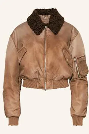 Acne Studios Bluzon Z Pluszowym Materiałem beige