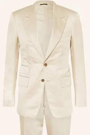 Tom Ford Garnitur Regular Fit Z Jedwabiem I Lnem beige