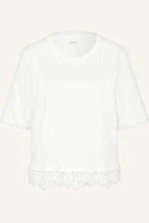Marc Cain T-Shirt Z Koronką weiss