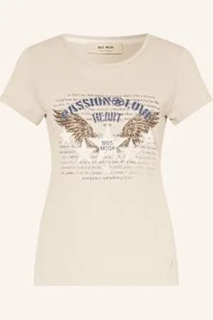 Mos Mosh T-Shirt Mmzibby Z Ozdobnymi Kamykami beige