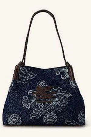 Etro Torba Shopper Z Saszetką blau