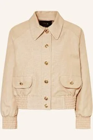 Maje Bluzon Z Dodatkiem Lnu beige