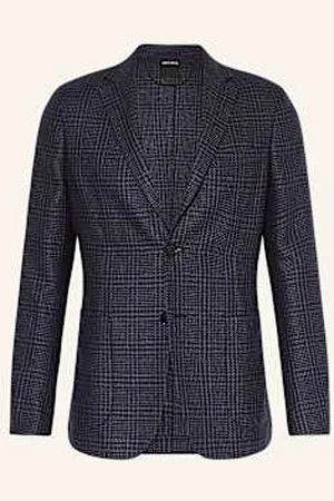 Ermenegildo Zegna Marynarka Extra Slim Fit Z Dodatkiem Jedwabiu blau