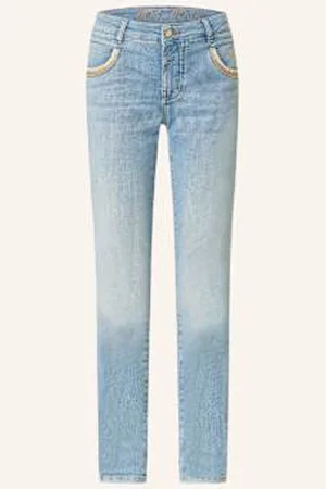 Mos Mosh Jeansy Straight Mmnaomi Z Obszyciem Cekinami blau
