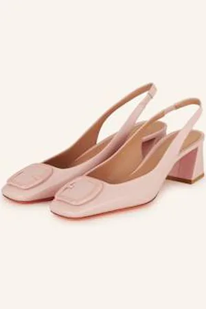 santoni Czółenka Z Odkrytą Piętą Lemon rosa