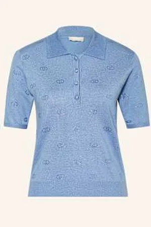 Liu Jo Koszulka Polo Z Dzianiny Z Ozdobnymi Kamykami blau