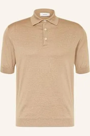 LARDINI Koszulka Polo Z Dzianiny beige