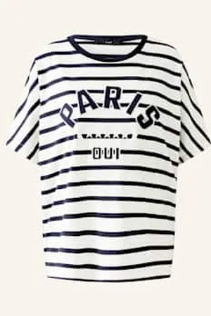 Oui T-Shirt Z Obszyciem Ozdobnymi Kamykami weiss