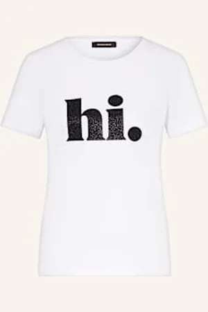 More & More T-Shirt Z Obszyciem Ozdobnymi Kamykami weiss