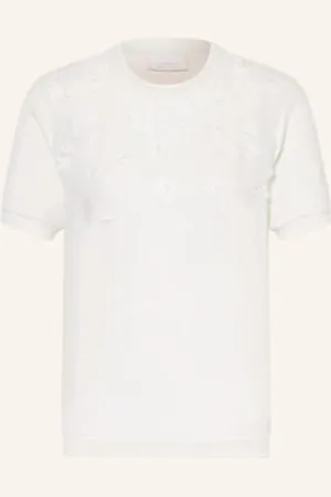 Rich & Royal T-Shirt Z Mieszanki Materiałów weiss