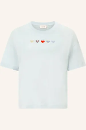 Rich & Royal T-Shirt Z Obszyciem Ozdobnymi Kamykami blau
