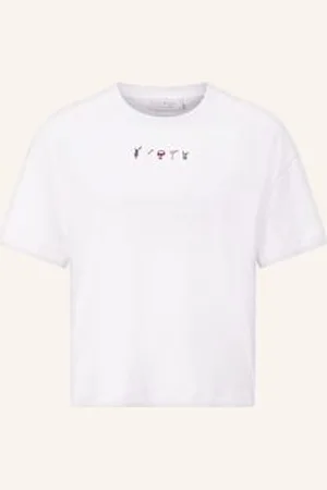 Rich & Royal T-Shirt Z Obszyciem Ozdobnymi Kamykami weiss