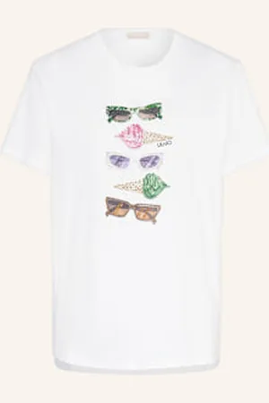 Liu Jo T-Shirt Z Ozdobnymi Kamykami I Ozdobnymi Perełkami weiss