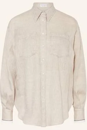 Brunello Cucinelli Koszula Z Lnu beige