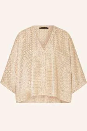 Greek Archaic Kori Tunika Cross Z Błyszczącą Przędzą beige