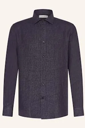 Agnona Koszula Z Lnu Regular Fit blau