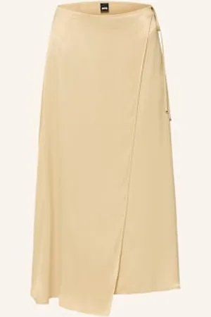 HUGO BOSS Spódnica Kopertowa Vamarni Z Satyny beige