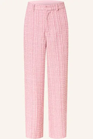 Neo Noir Spodnie Bouclé Emmett Z Błyszczącą Przędzą pink