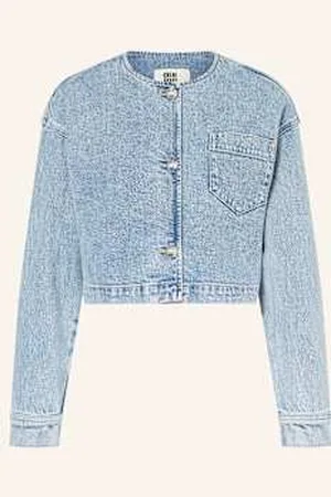 Oui Krótka Kurtka Jeansowa blau