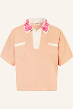 Essentiel Antwerp Dzianinowa Koszulka Polo Hoiseau Z Cekinami rosa