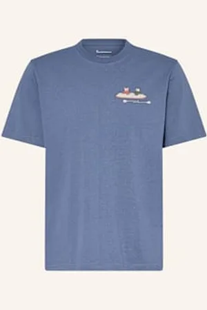 Knowledge Cotton Apparal T-Shirt blau