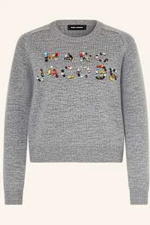 Marc Jacobs Sweter Z Ozdobnymi Kamykami grau