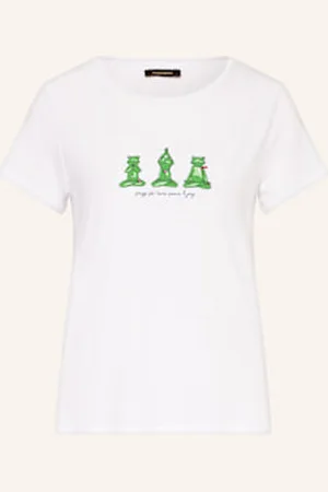 More & More T-Shirt Z Obszyciem Ozdobnymi Kamykami weiss