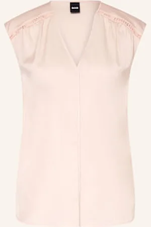 HUGO BOSS Bluzka Bez Rękawów Z Jedwabiu Binadi rosa