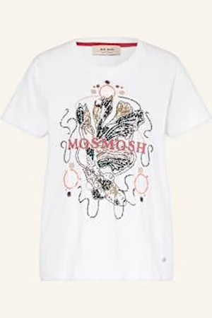 Mos Mosh T-Shirt Mmhallin Z Cekinami weiss