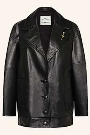MARELLA Blezer Ze Skóry Oversize schwarz