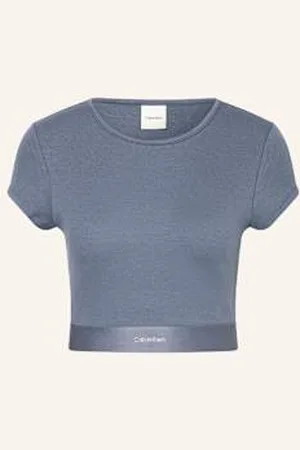 Calvin Klein Koszulka Rekreacyjna Cotton Strtech Rib blau
