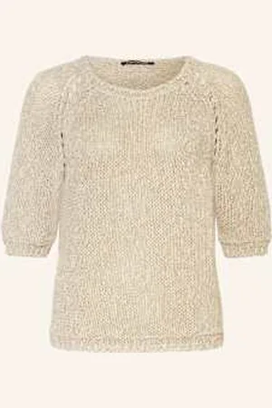 Luisa Cerano Sweter Z Dodatkiem Lnu Z Rękawem 3/4 beige