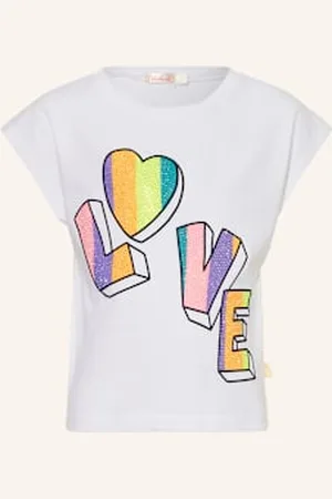 Billieblush T-Shirt Z Obszyciem Ozdobnymi Kamykami weiss