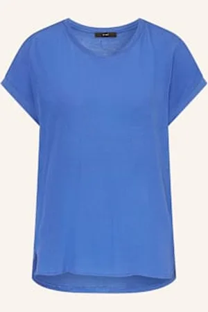 Oui Bluzka Z Mieszanki Materiałów blau