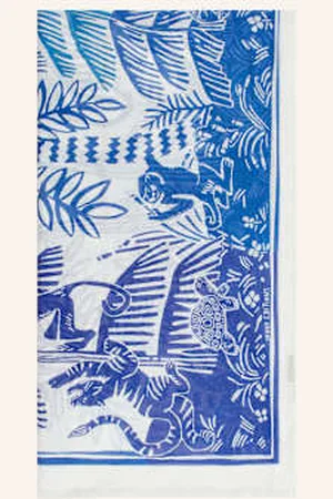 InouI Editions Chusta Jungle Z Lnem blau