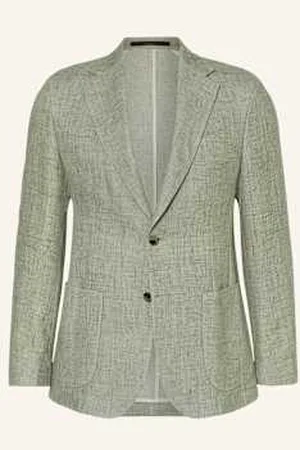 Windsor Marynarka Giorno Extra Slim Fit Z Lnem gruen