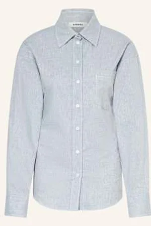 Sandro Koszula W Stylu Jeansowym Z Lnem blau