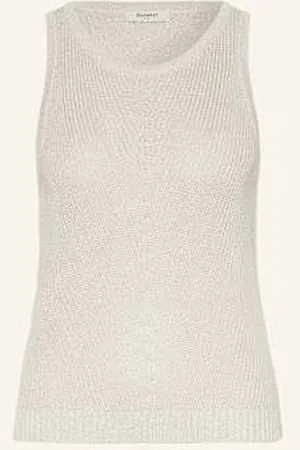 beaumont Dzianinowy Top Sharon Z Błyszczącą Przędzą beige