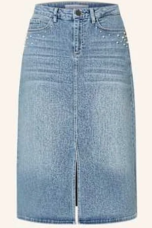 Betty & Co Spódnica Jeansowa Z Ozdobnymi Perełkami blau