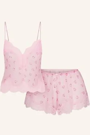 SKIMS Piżama Z Szortami Romance Lace Z Jedwabiu rosa