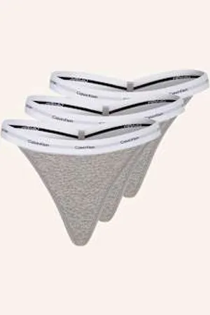 Calvin Klein Stringi Cotton Stretch Rib, 3 Szt. grau