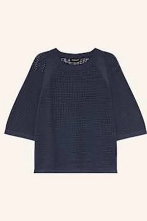 REPEAT cashmere Dzianinowa Koszulka blau