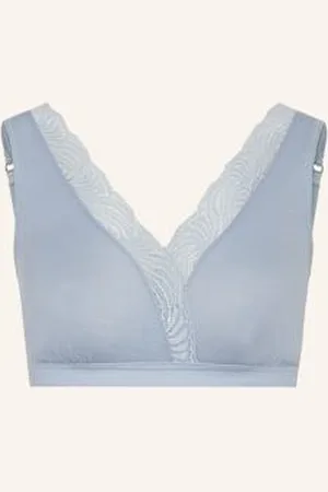 Hanro Biustonosz Bez Fiszbin Cotton Delight blau