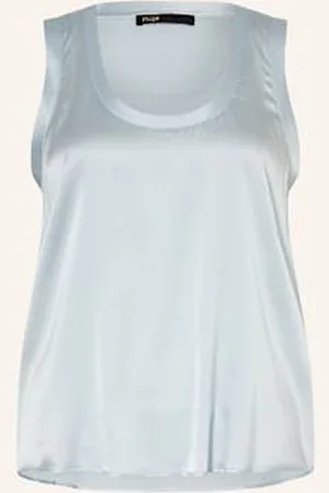 Maje Top Z Jedwabiu blau