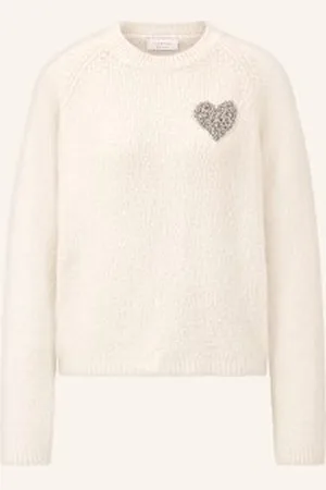 Rich & Royal Sweter Z Błyszczącą Przędzą weiss