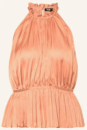 Maje Top Plisowany Z Wycięciem orange